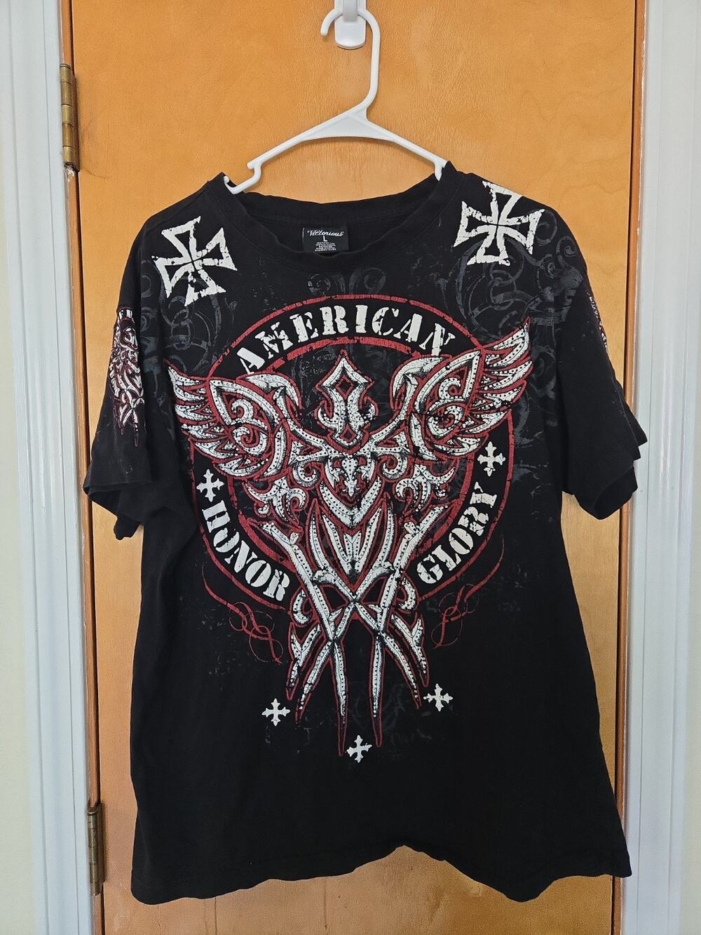 Victorious T-shirt Bling Affliction Style Streetwear Black Large